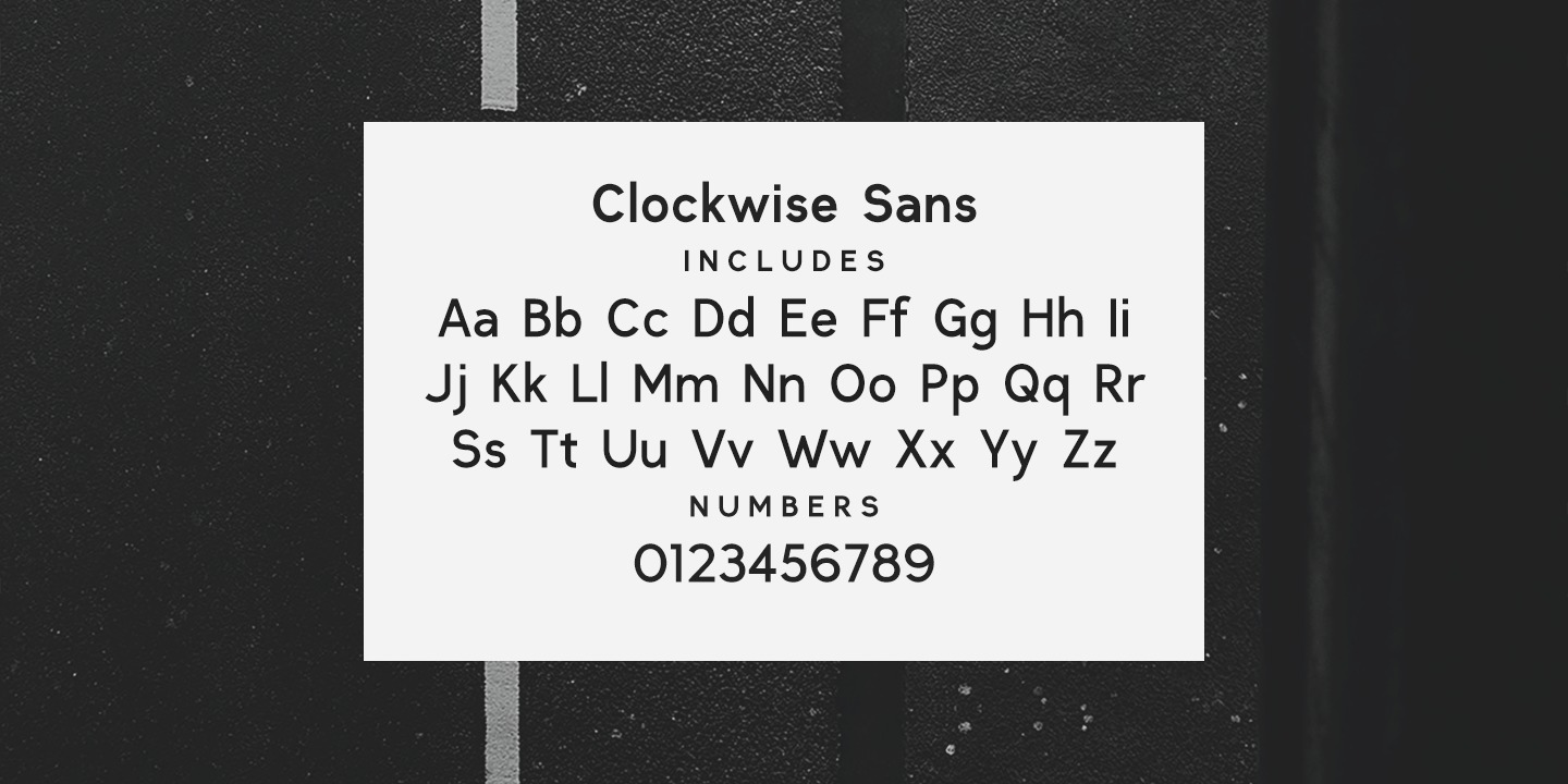 Przykład czcionki Clockwise Light Italic